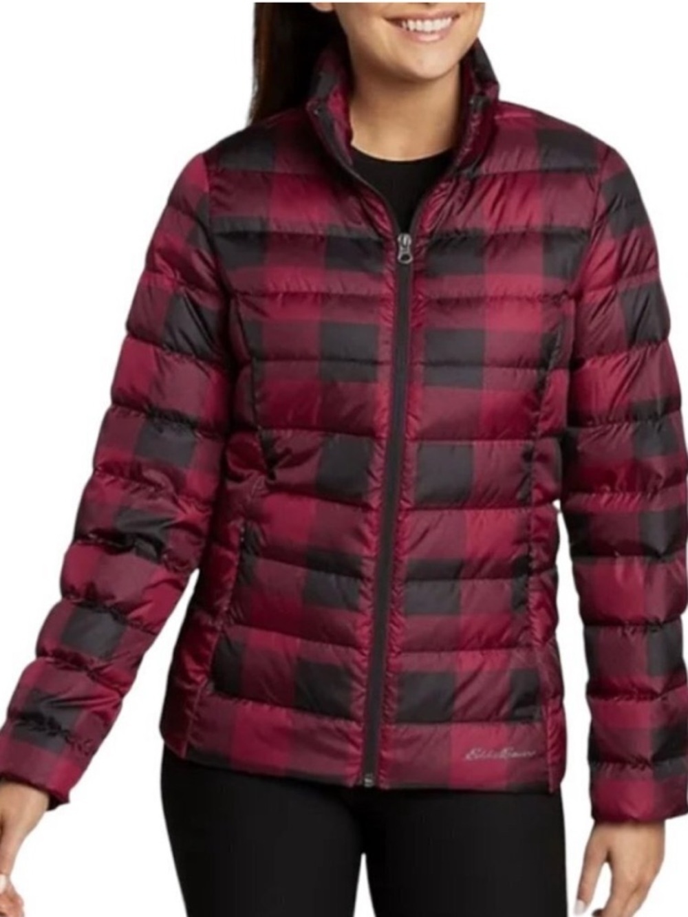 Eddie Bauer CirrusLite 650 Down Filled Puffer Jacket Buffalo Plaid Full Zip XL
